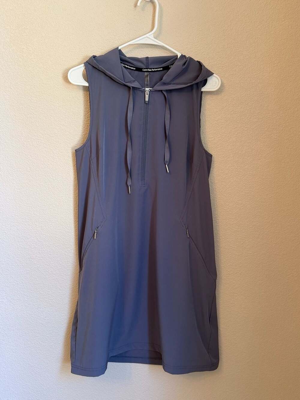 Calvin Klein Performance Women's Sleeveless Hooded Zip-Front Mini Dress
